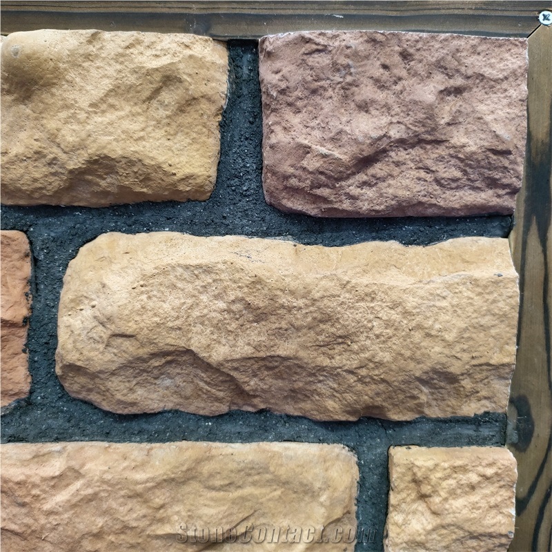 Earthy Yellow Artificial Culture Stone For Wall Tiles