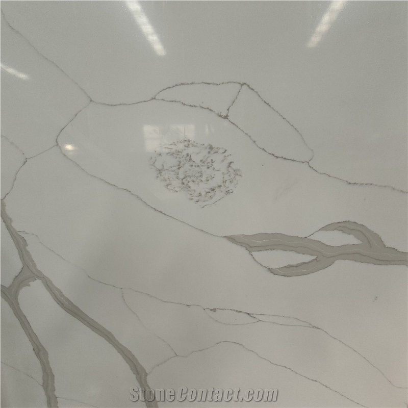 Grade  With Grey Veins Calacatta White  Engineered Stone For Floor