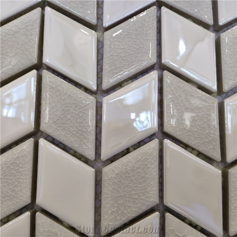 Rhomboid Ceramic Mosaic Tile For Kitchen Mosaic