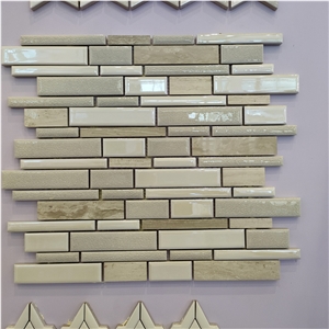 White Ceramic Mosaic For Bathroom Kitchen
