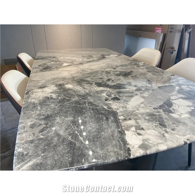 Oreo Grey Marble  Rectangle Table For Table Top