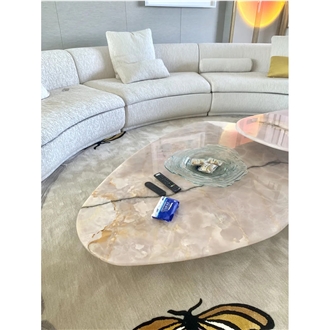 Pink Onyx Nature Stone For Interior Table