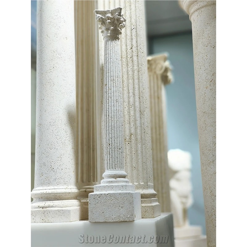 Travertine Roman Column Building For Interior Decoration