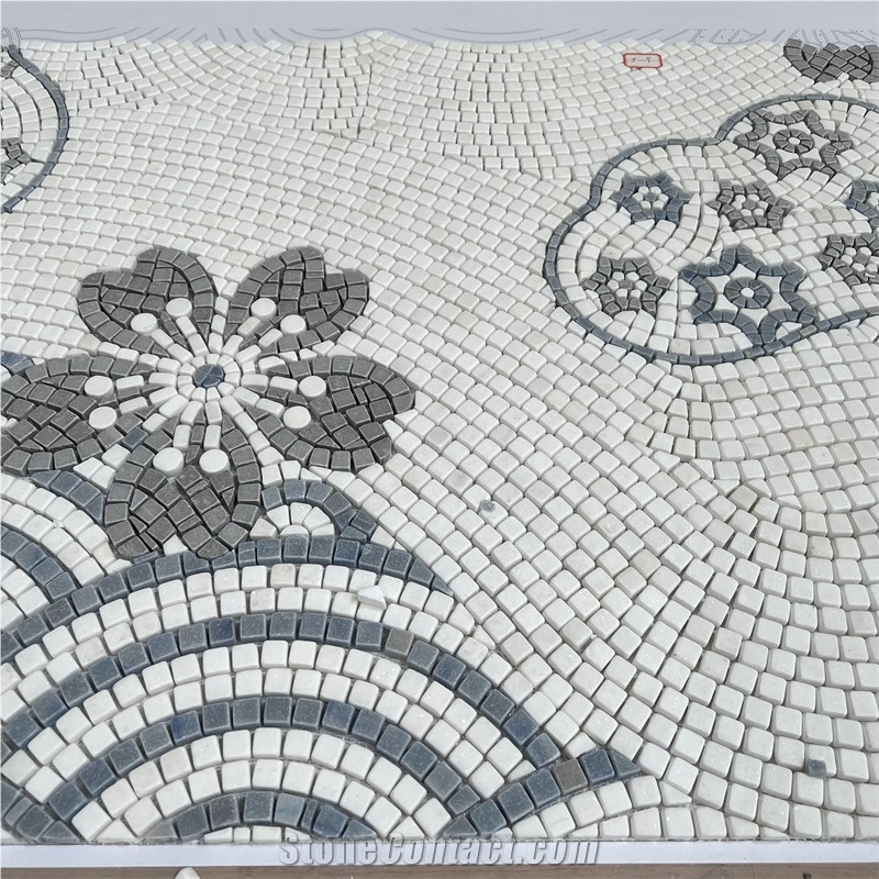 Tumbled Marble Pattern Mosaic Tiles