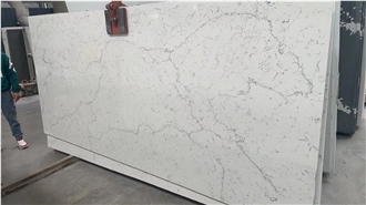 Artificial Statuario Marble Look Quartz Slabs