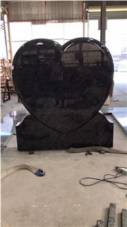 Black Granite Tombstone European Style