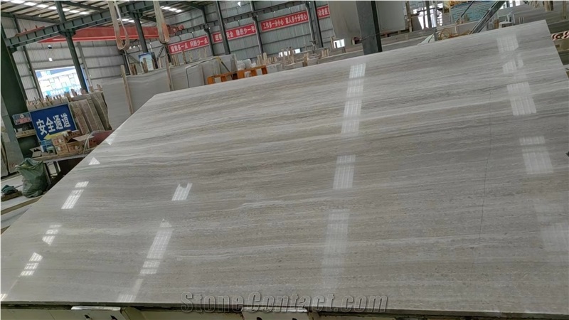 China White Wooden Marble Polished Slabs Tiles