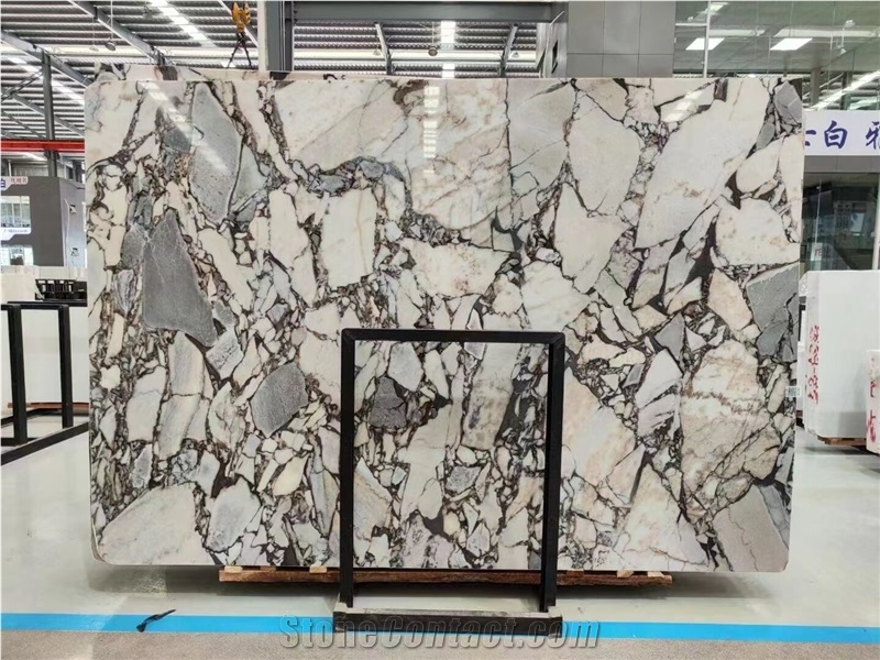 Luxury Stone New Bulgari White Marble Polish Slab Tiles