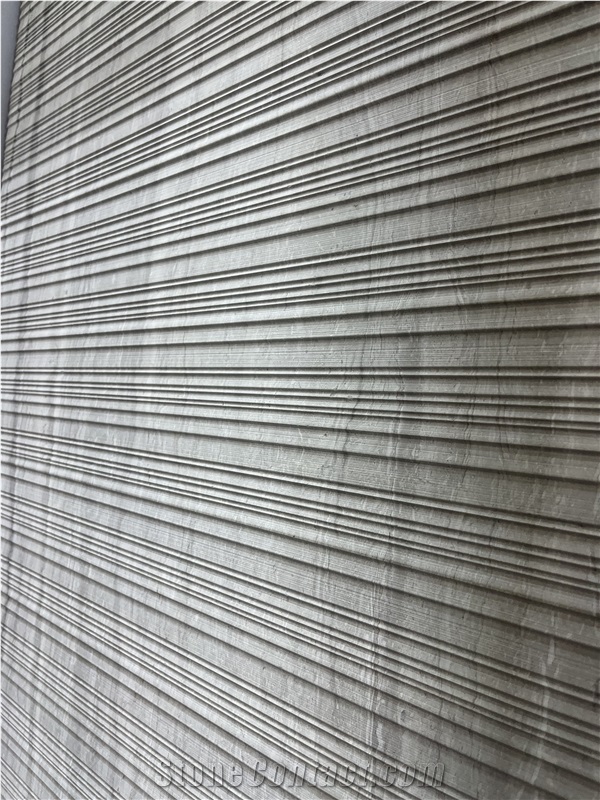 Marble 3D Wall Decor Panels White Wood Fluted Cladding Tile