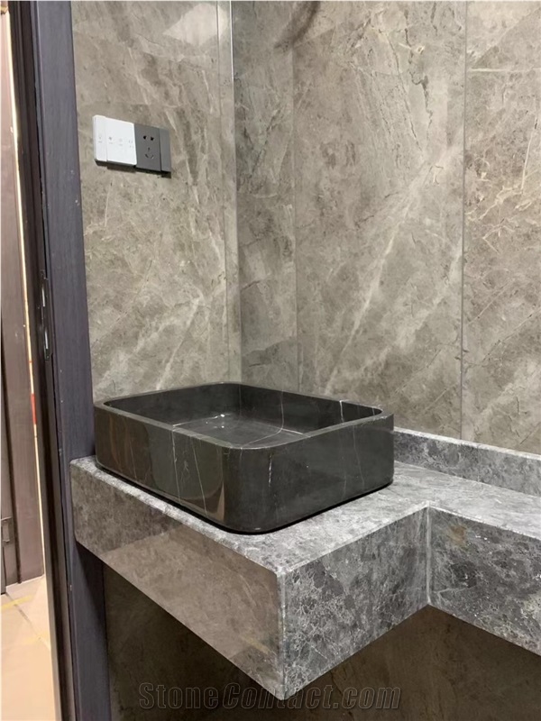 Marble Milas Lilac Oval Wash Basin For Hotel Bathroom