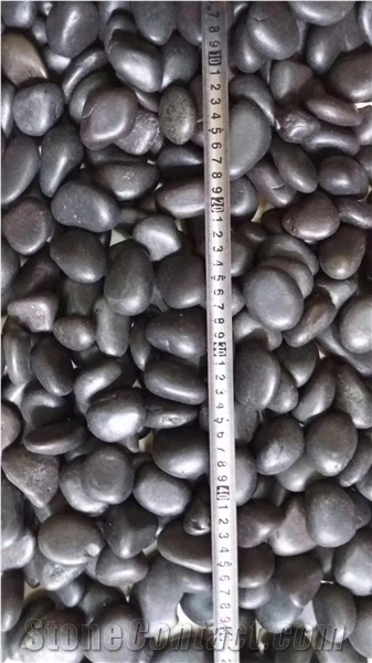 Difference Size Black Washed River Pebble Stone