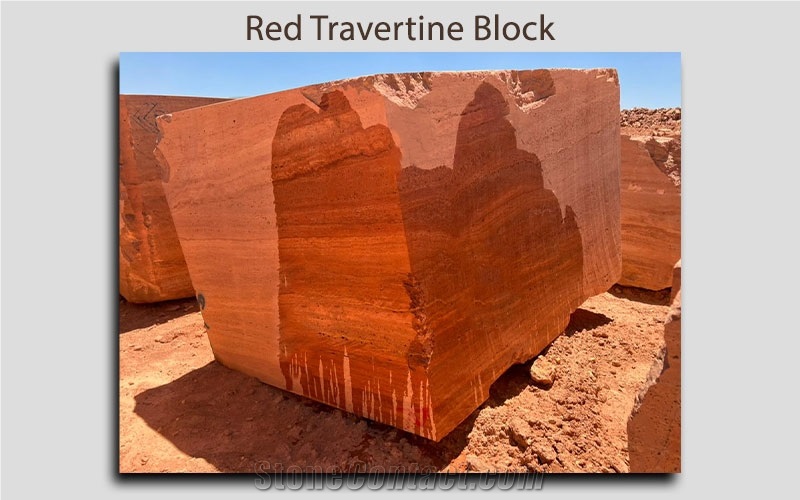 Red Travertine Blocks