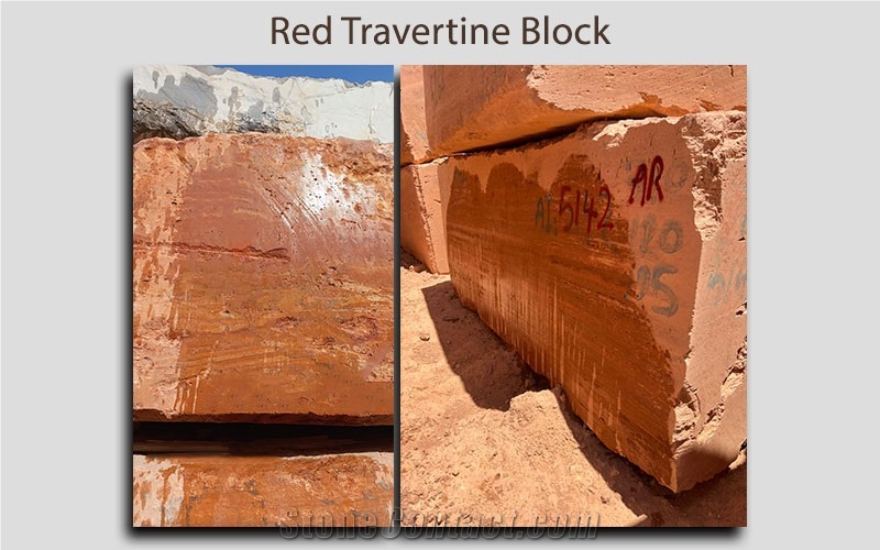 Red Travertine Blocks