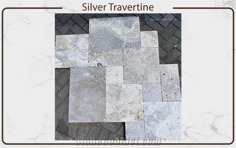 Silver Travertine French Pattern