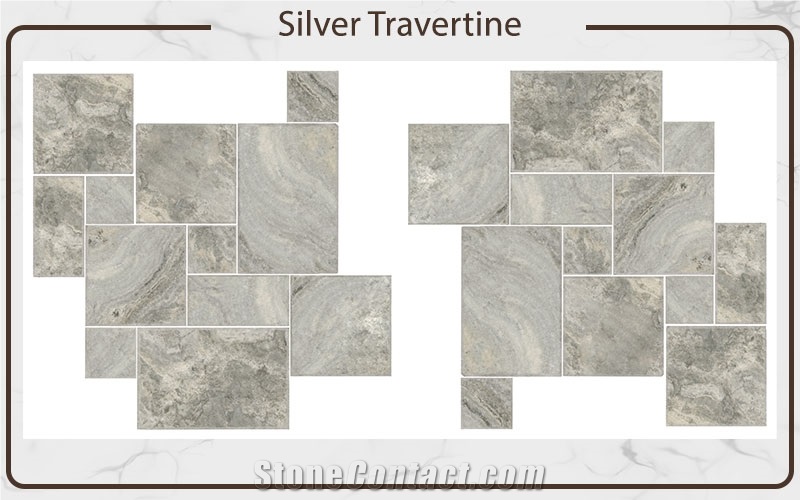 Silver Travertine French Pattern