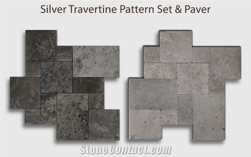 Silver Travertine Versailles Pattern Set