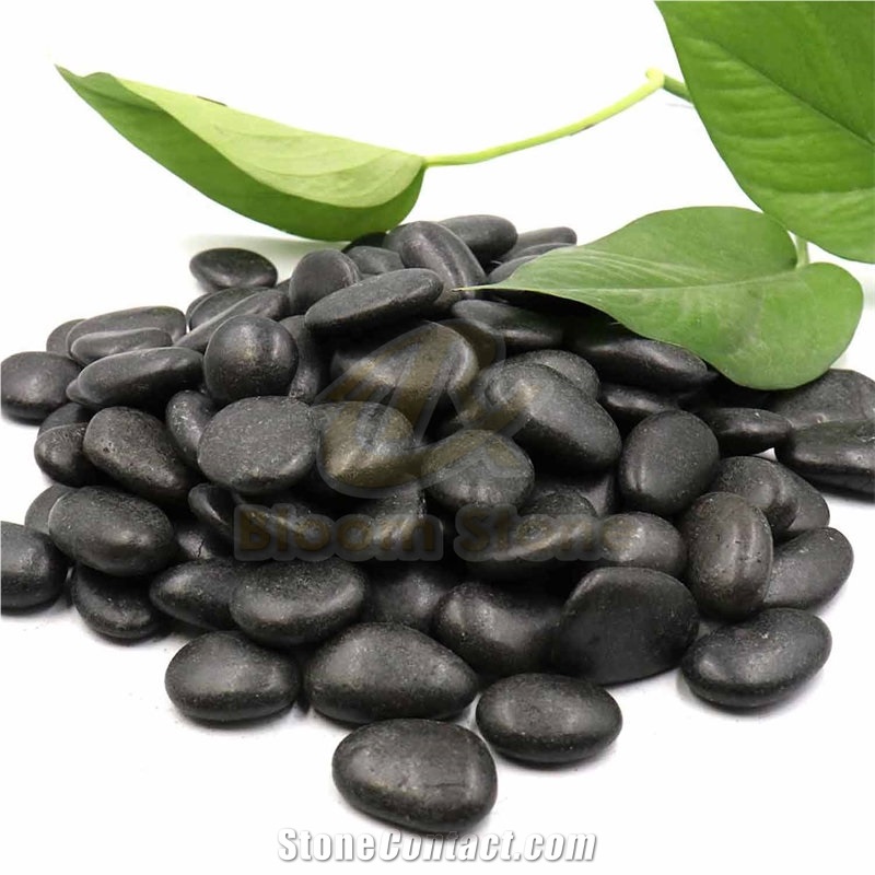 Polished Black Pebble Stone For Garden