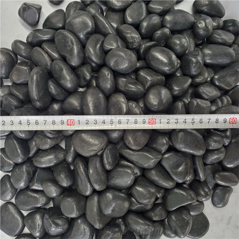 Polished Black Pebble Stone For Garden