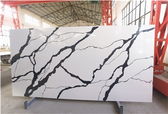 Calacatta VS1864 Panda White Quartz Slabs