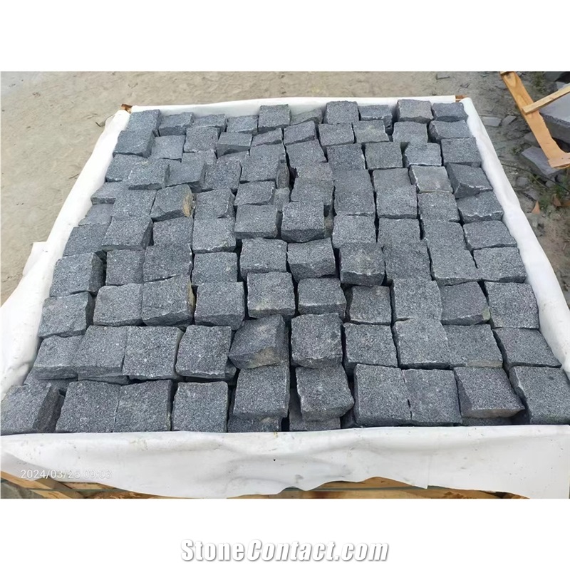 Changtai G654 Black Granite  Bush Hammered Cube Stone