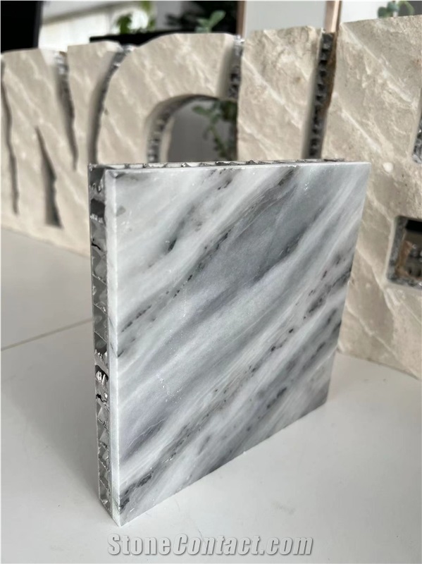 Bardiglio Grey Marble Tile Laminated  Honeycomb Panels