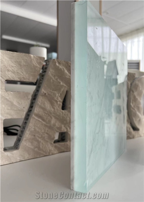 Carrara White Marble Tile With Glass Composite Stone Panels
