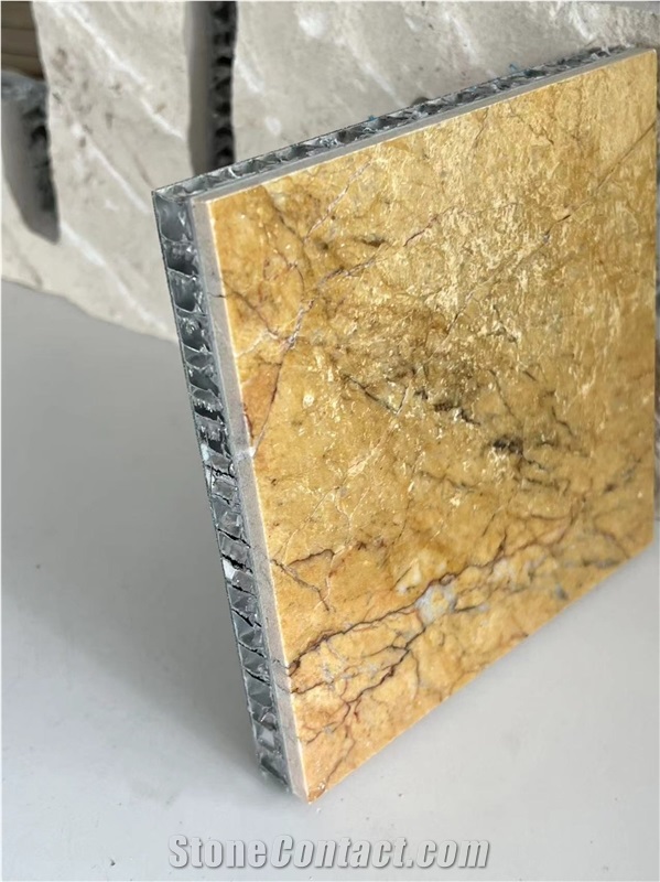 Crema Valencia Gold Marble Tile Laminated Honeycomb Panels