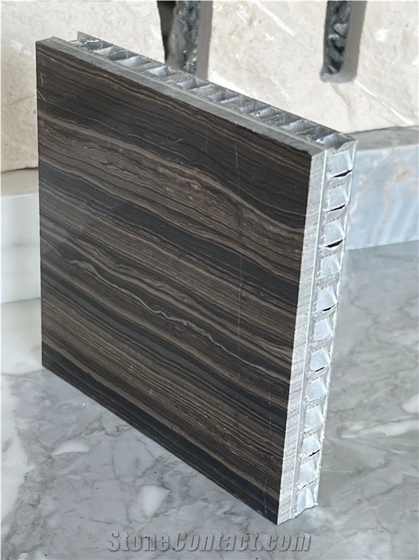 Eramosa Marble Brown Tile Laminated Honeycomb Panels