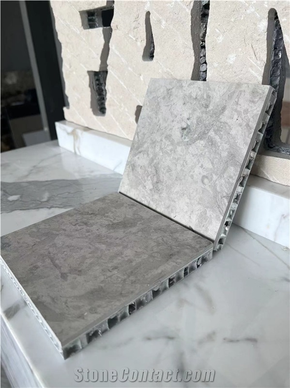 Gary Smoke Limestone Grey Laminated Honeycomb Panels