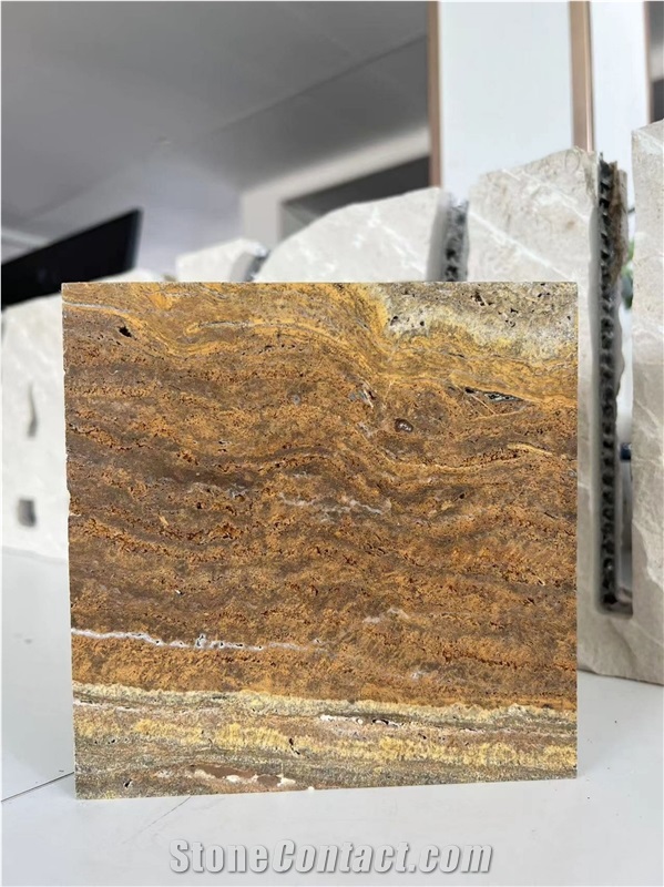 Golden Travertine Laminated Aluminum Honeycomb Panels