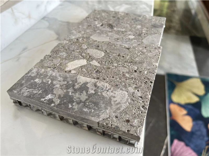 Grey Dekon Limestone Laminated Aluminum Honeycomb Panels