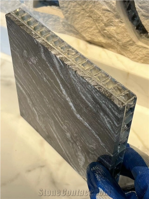 Iron Black Granite Laminated Honeycomb Backed Stone Panels