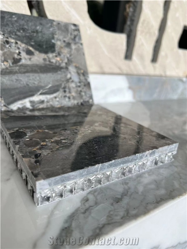 Macchiato Marble Grey Laminated Backed Honeycomb Panels