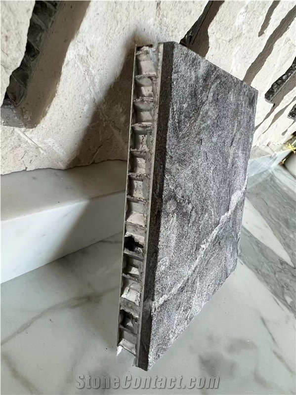 Metal Black Granite Tile Leather Finished Honeycomb Panels
