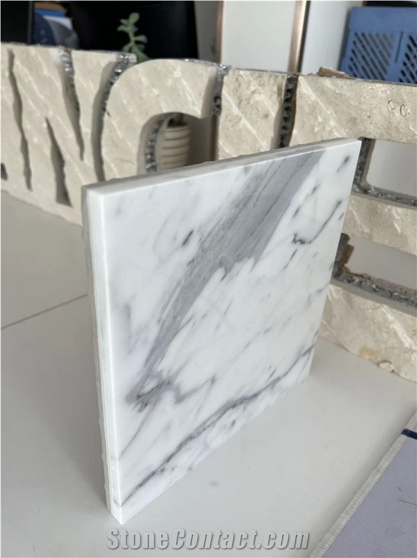 Statuario White Marble-Porcelain Composite Stone Slabs Tiles
