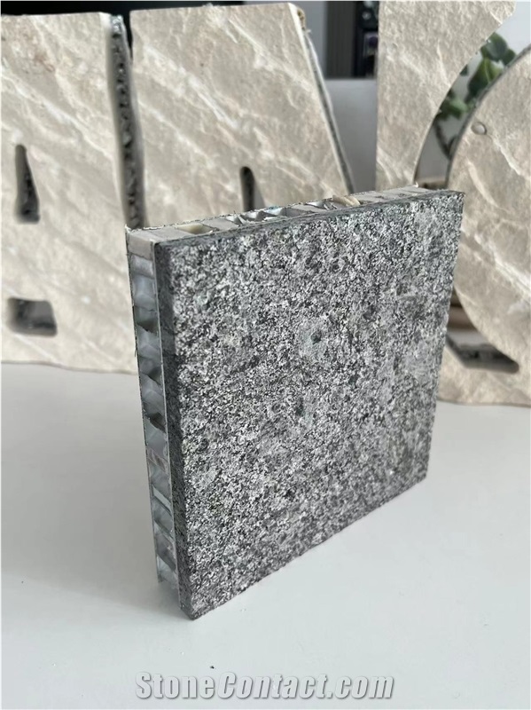Steel Grey Granite Flamed Tile Laminated Honeycomb Panels