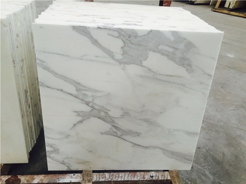 Calacatta White Marble Floor Thin Tiles