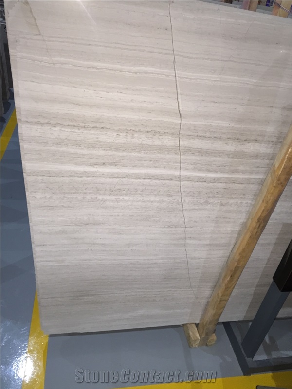 Hot Natural Wooden White Marble Slabs