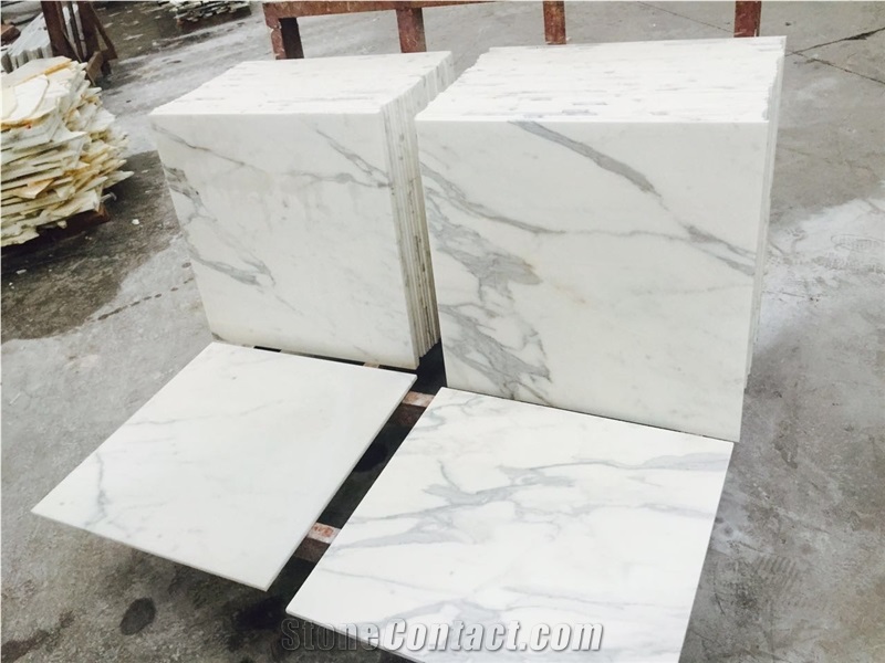 New Arrival Quality Calacatta White Marble Tiles