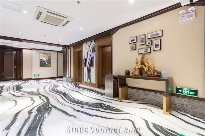 Polished Panda White Marble Slab For Floor Tiles&Wall