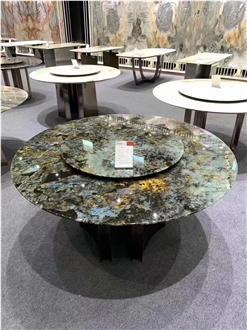 Labradorite Green Granite Restaurant Table Tops