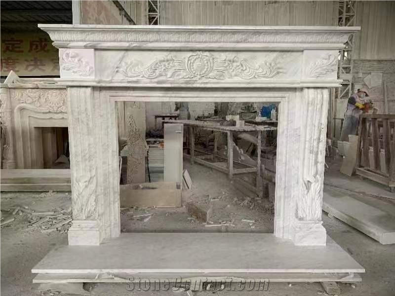Marble Indoor Fireplace Mantel