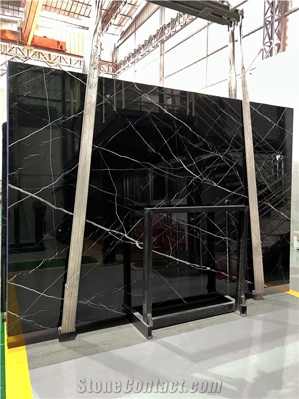 China Black Marquina Marble Slabs