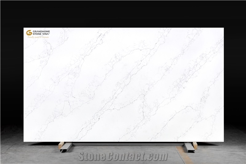 Carrara Classic Bianco Quartz Slabs Veins GSV - 8108 Natural