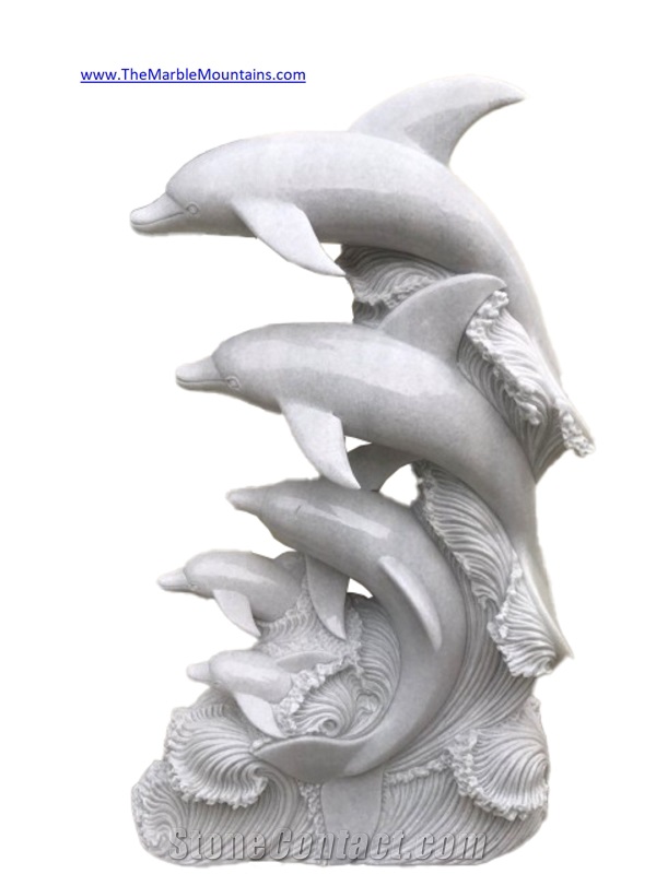 Viet Nam  Marble Dolphin Sculpture