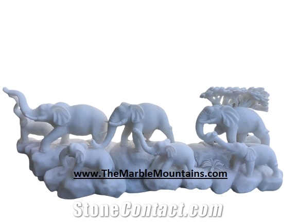 Viet Nam Marble Elephant Sculpture