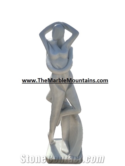 Viet Nam Queen White Marble Abstract Statue