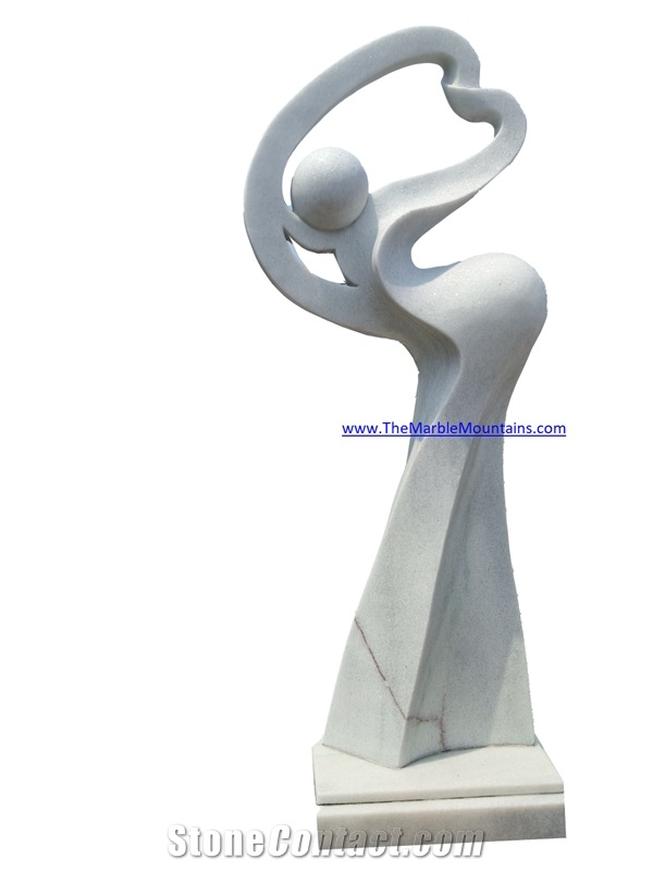 Viet Nam White Polar Marble Abstract  Modern Sculpture