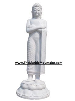 Vietnam White Marble Buddha Sculpture