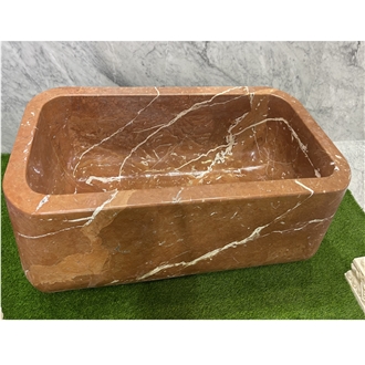 2024 Modern Red Marble Bathroom Hotel Bathtub For Sale